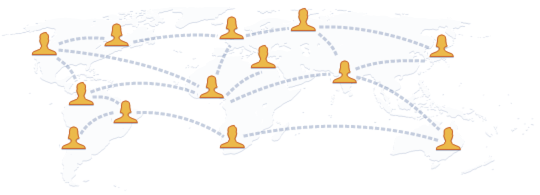 People connected around the world